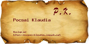 Pocsai Klaudia névjegykártya