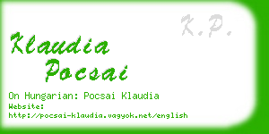 klaudia pocsai business card